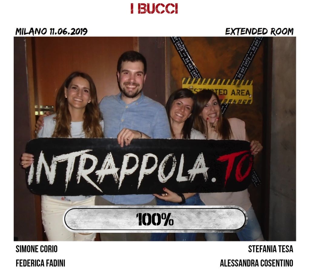 Il gruppo I Bucci è fuggito dalla nostra escape room Extended Room