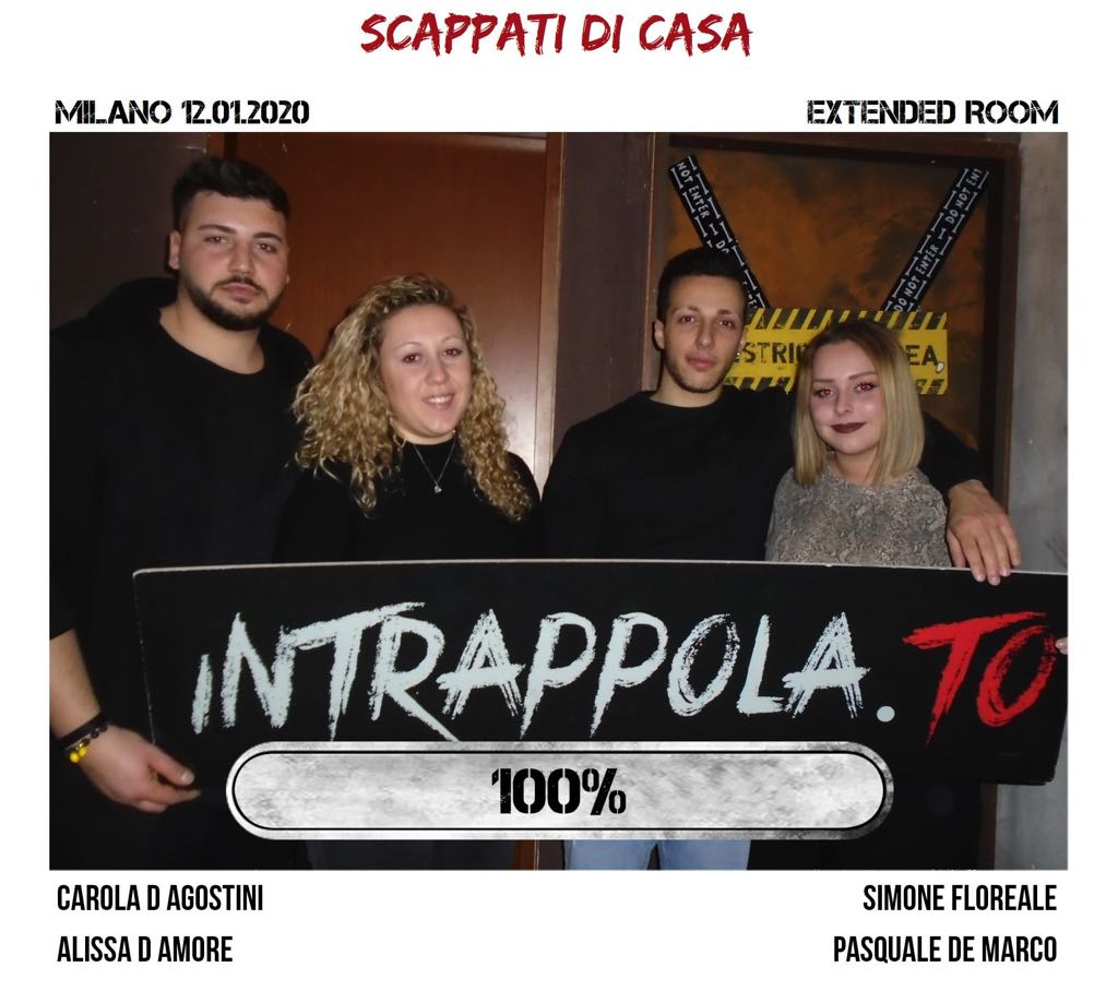 Il gruppo scappati di casa è fuggito dalla nostra escape room Extended Room