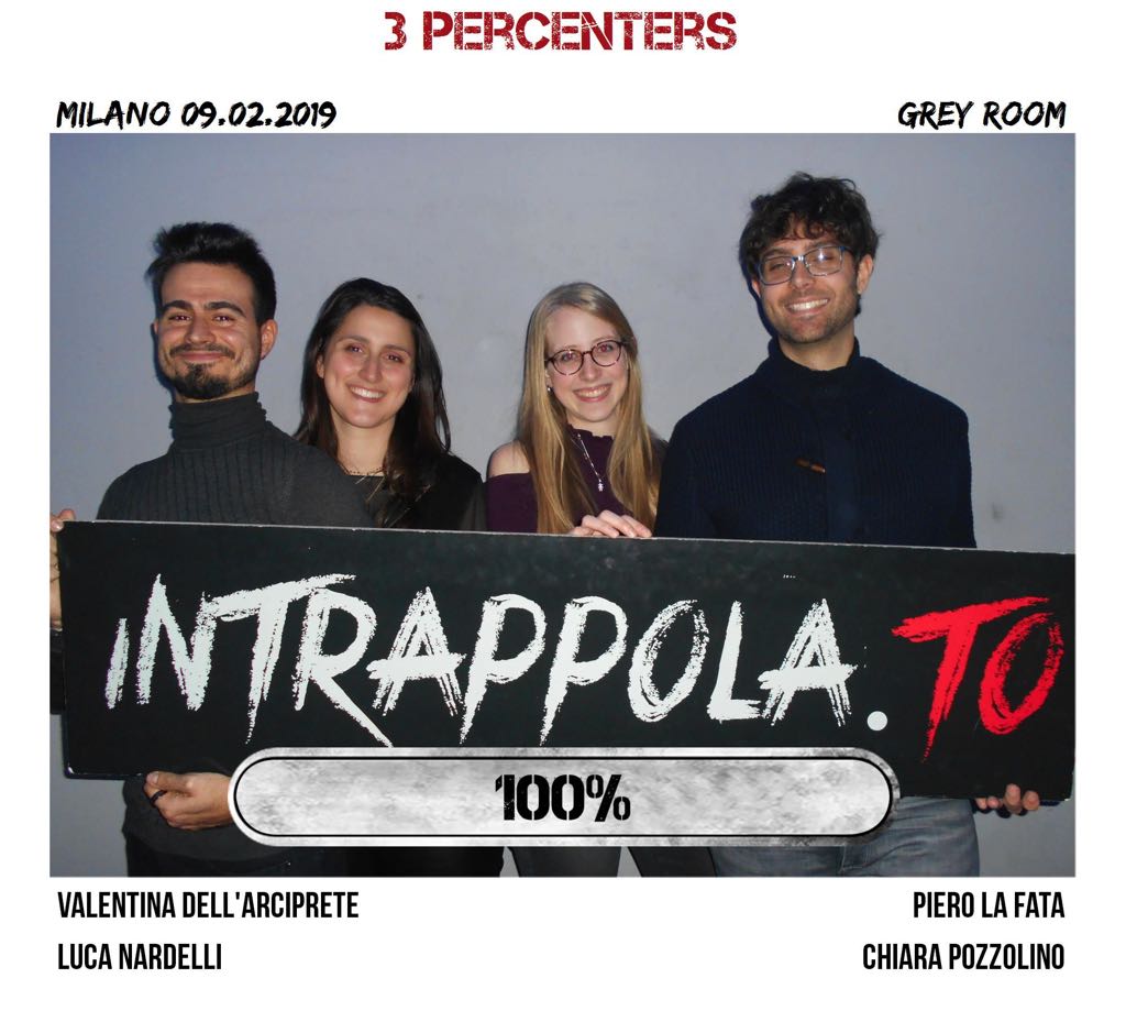 Il gruppo 3 percenters è fuggito dalla nostra escape room Grey Room