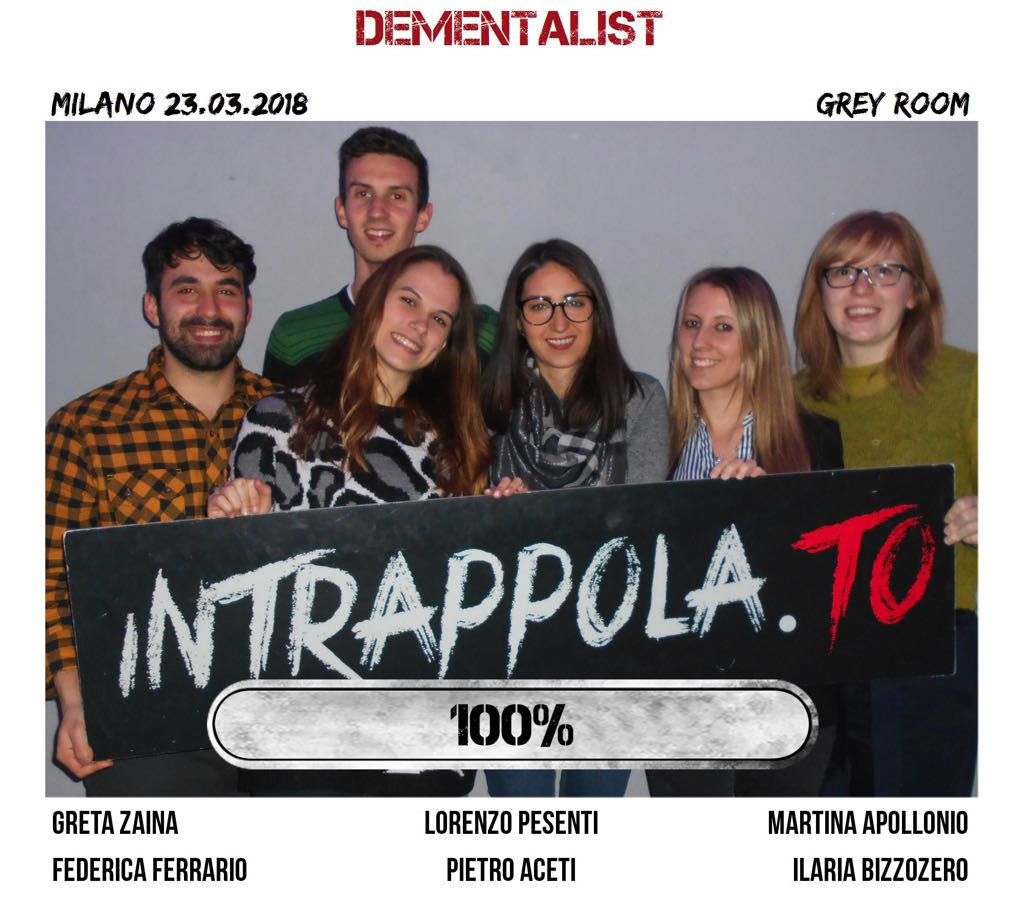 Il gruppo DEMENTALIST è fuggito dalla nostra escape room Grey Room