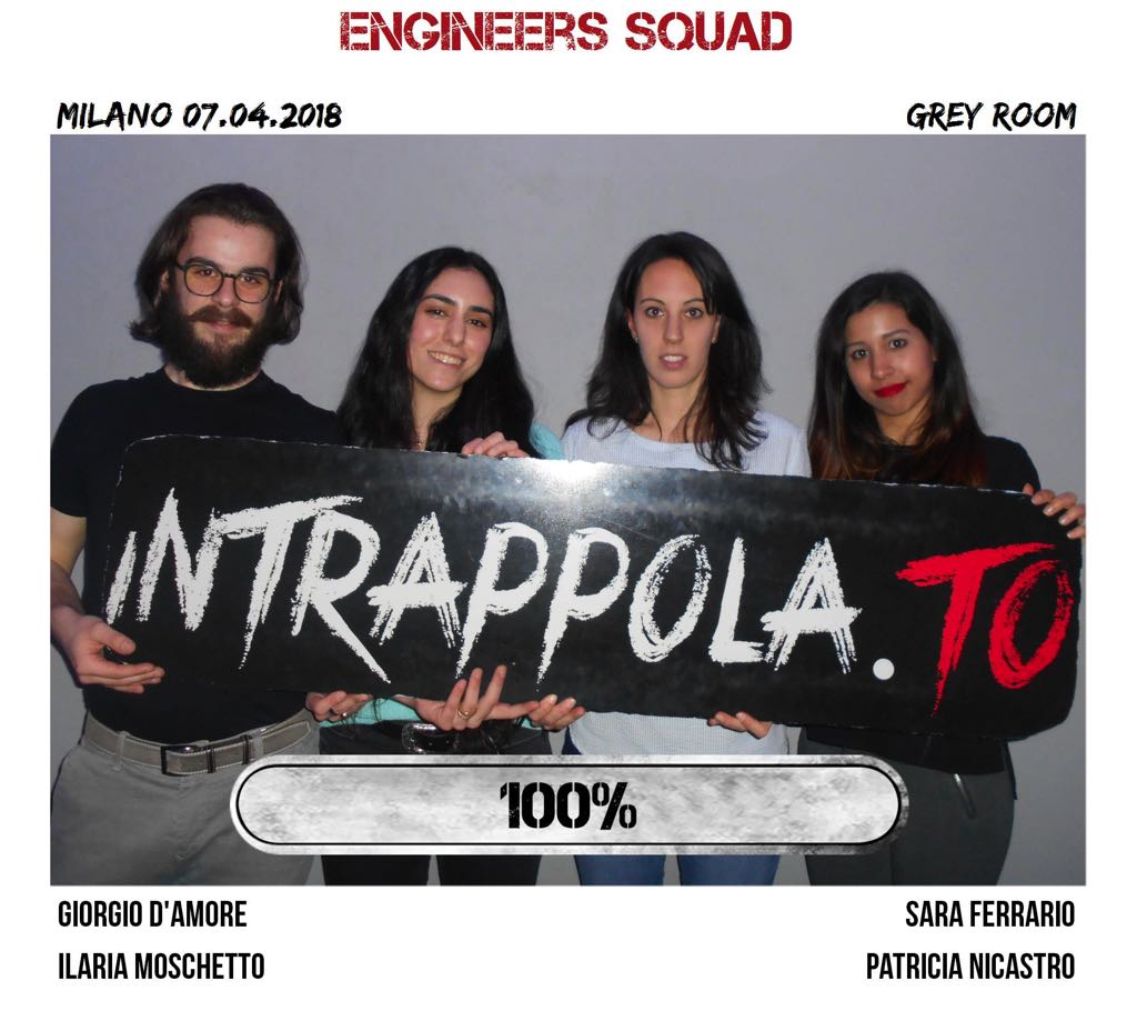 Il gruppo Engineers Squad è fuggito dalla nostra escape room Grey Room
