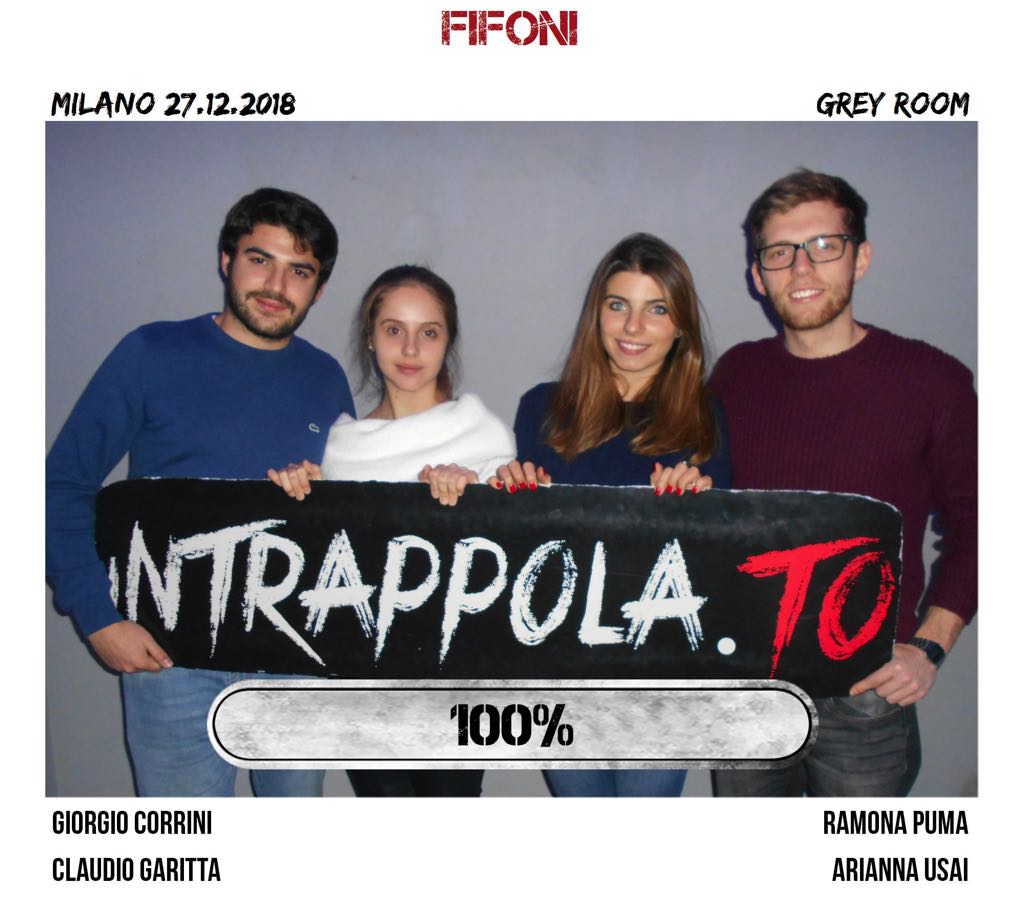Il gruppo Fifoni è fuggito dalla nostra escape room Grey Room