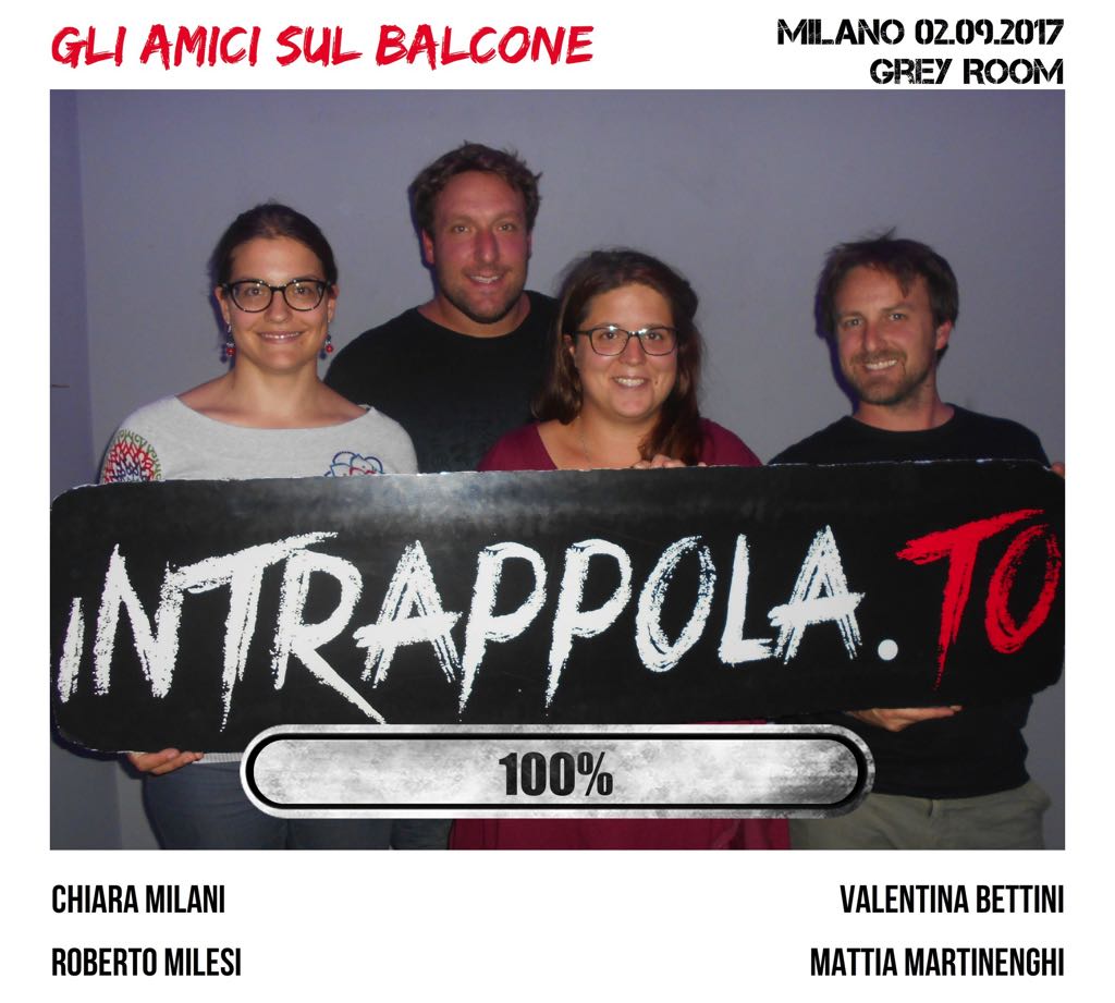 Il gruppo Gli amici sul balcone è fuggito dalla nostra escape room Grey Room