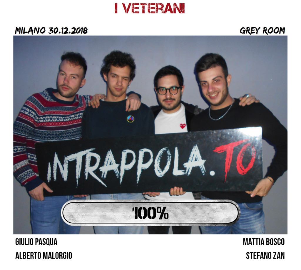 Il gruppo I Veterani è fuggito dalla nostra escape room Grey Room