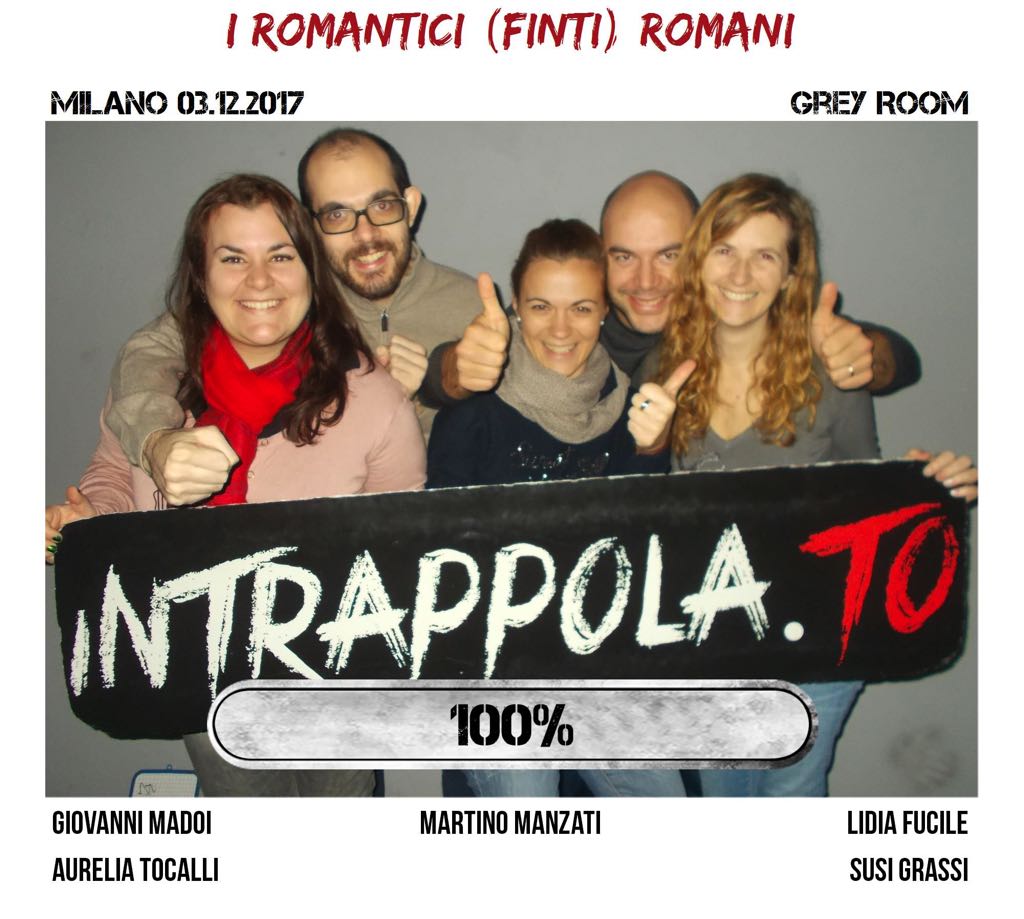 Il gruppo I romantici (finti) romani è fuggito dalla nostra escape room Grey Room