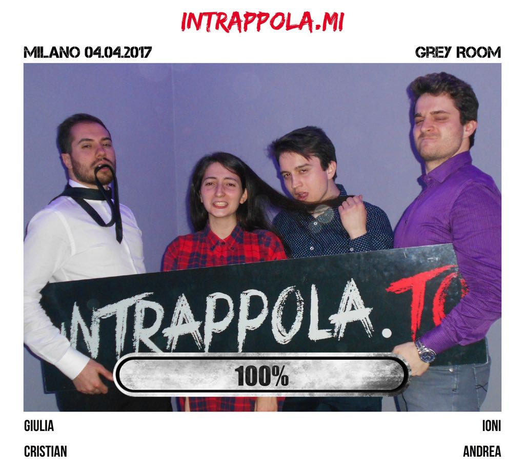 Il gruppo Intrappola.MI è fuggito dalla nostra escape room Grey Room