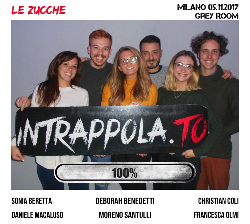 Il gruppo LE ZUCCHE è fuggito dalla nostra escape room Grey Room