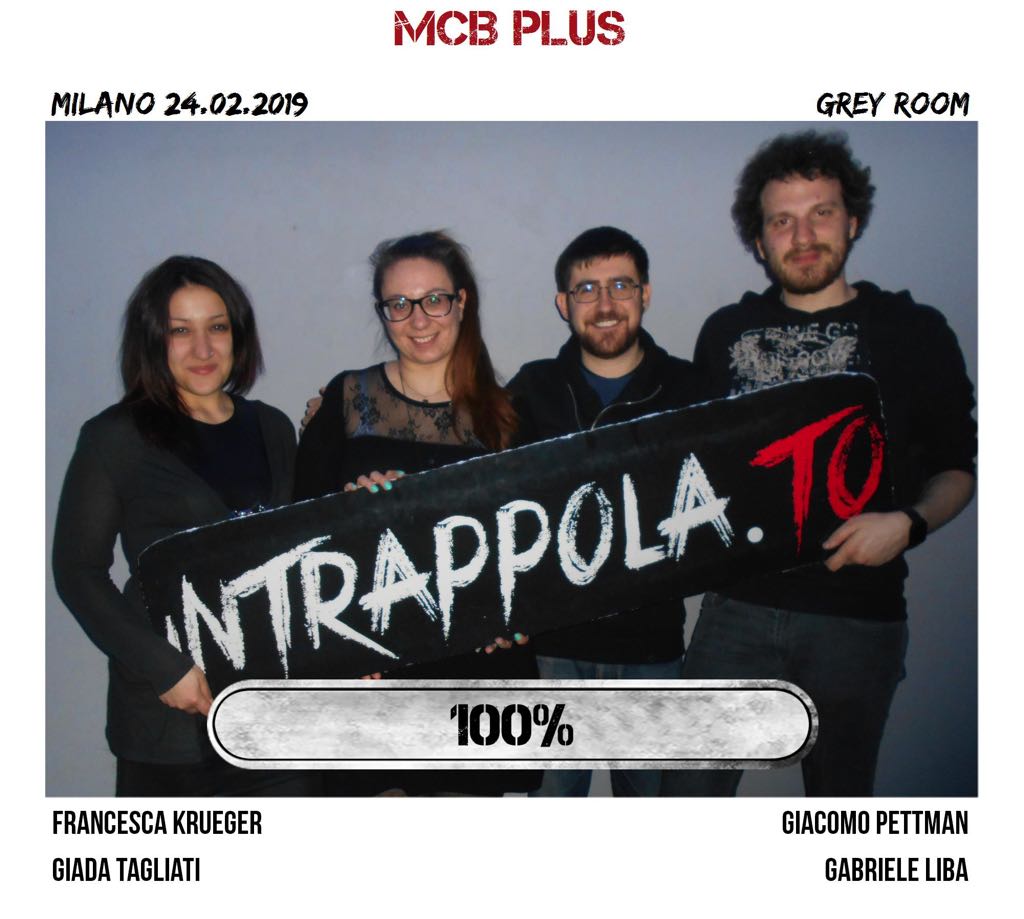 Il gruppo MCB plus è fuggito dalla nostra escape room Grey Room