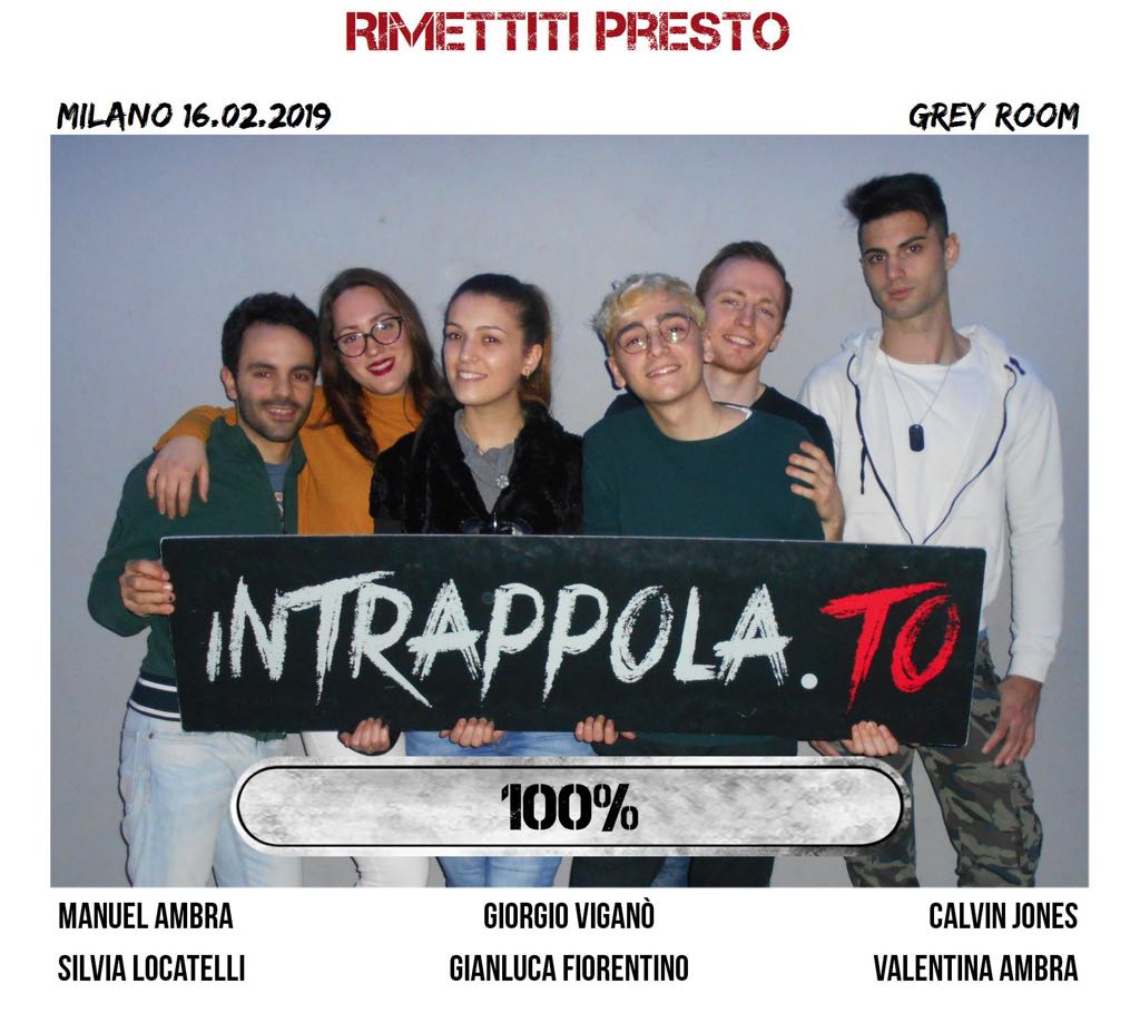 Il gruppo Rimettiti Presto è fuggito dalla nostra escape room Grey Room