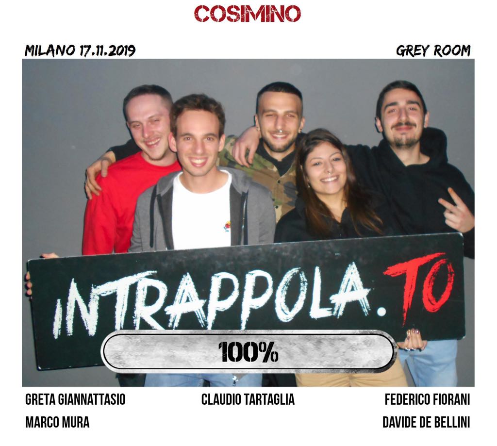 Il gruppo cosimino è fuggito dalla nostra escape room Grey Room