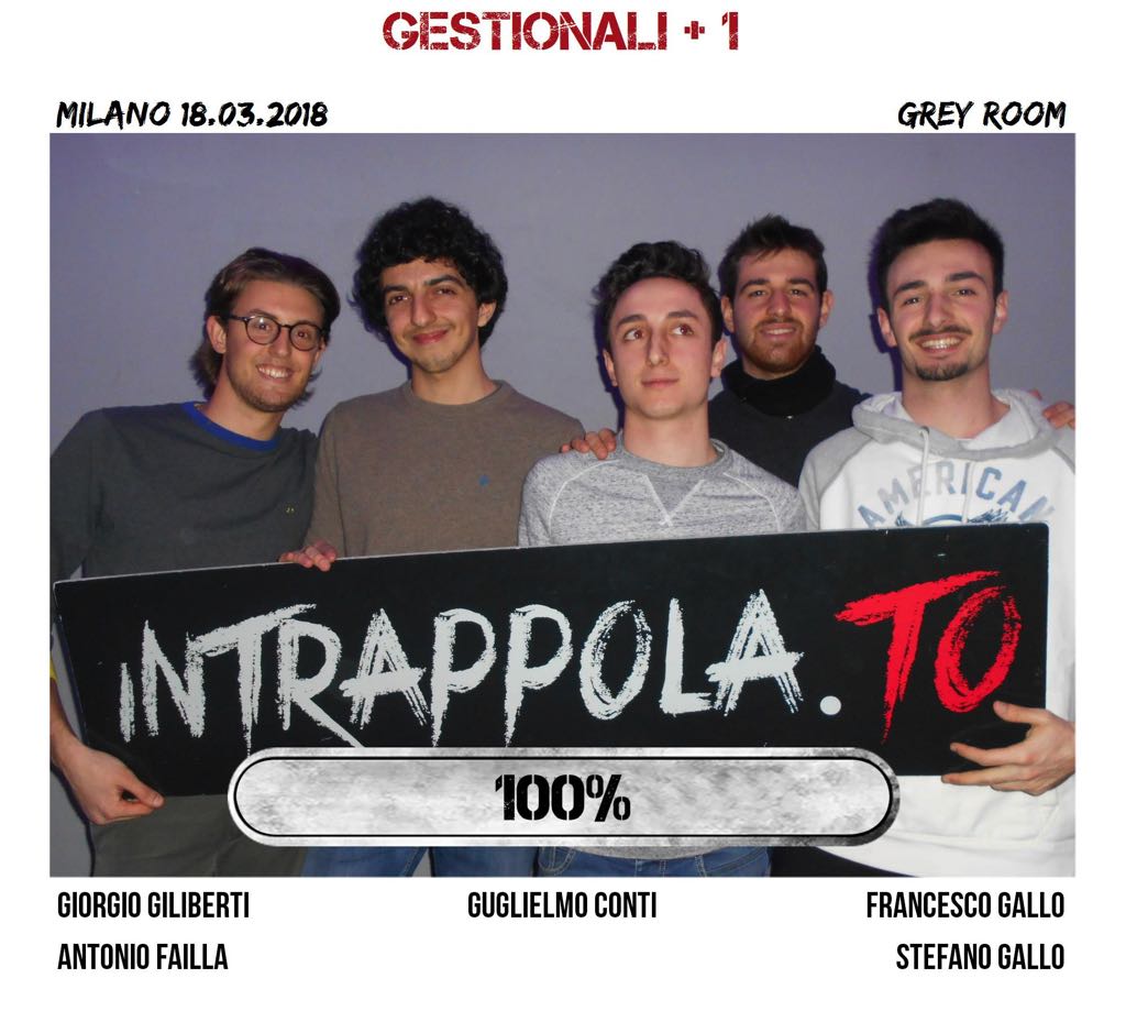 Il gruppo gestionali piÃ¹ 1 è fuggito dalla nostra escape room Grey Room