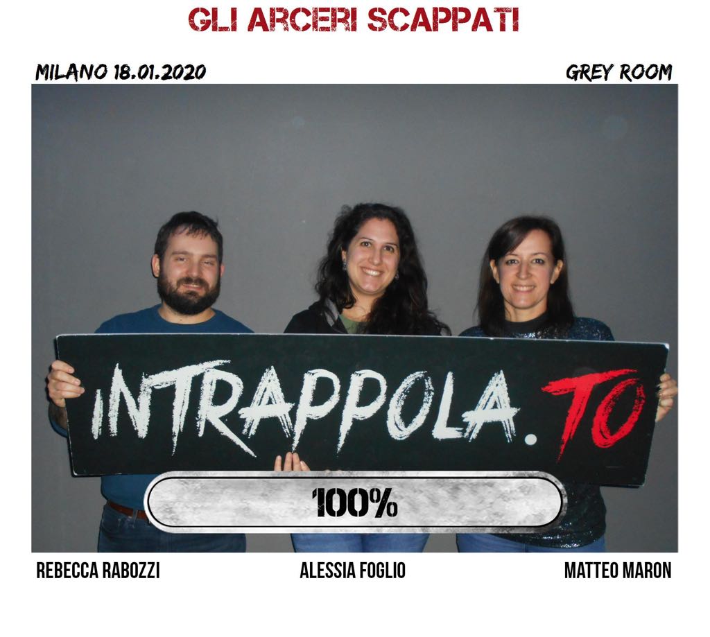 Il gruppo gli arcieri scappati è fuggito dalla nostra escape room Grey Room