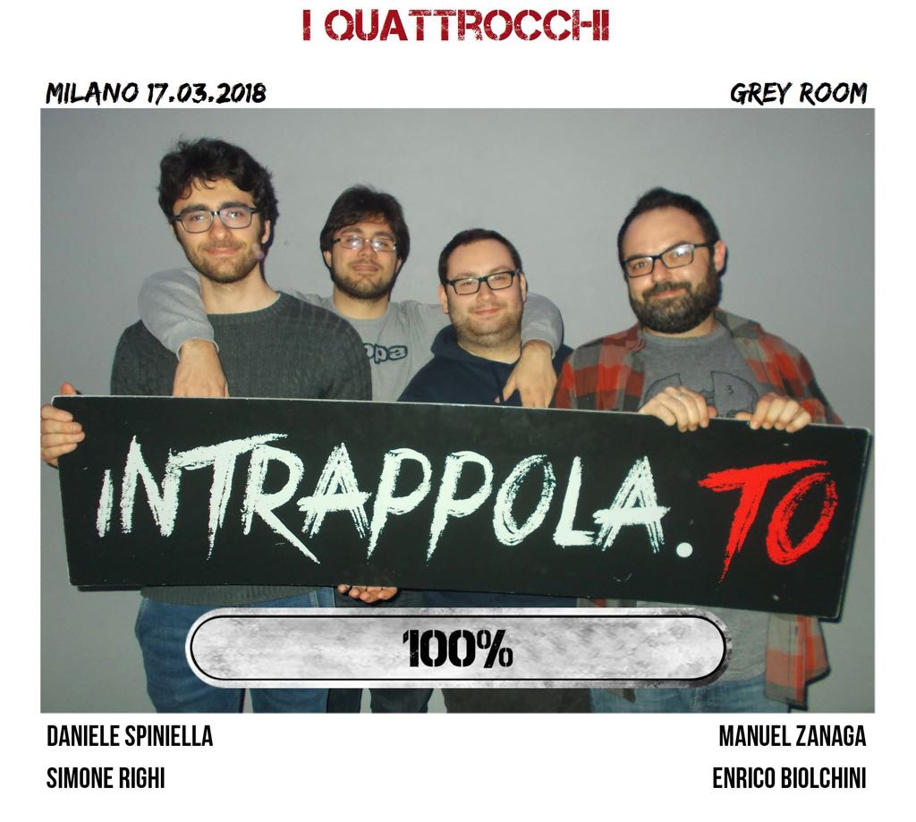 Il gruppo i quattrocchi è fuggito dalla nostra escape room Grey Room