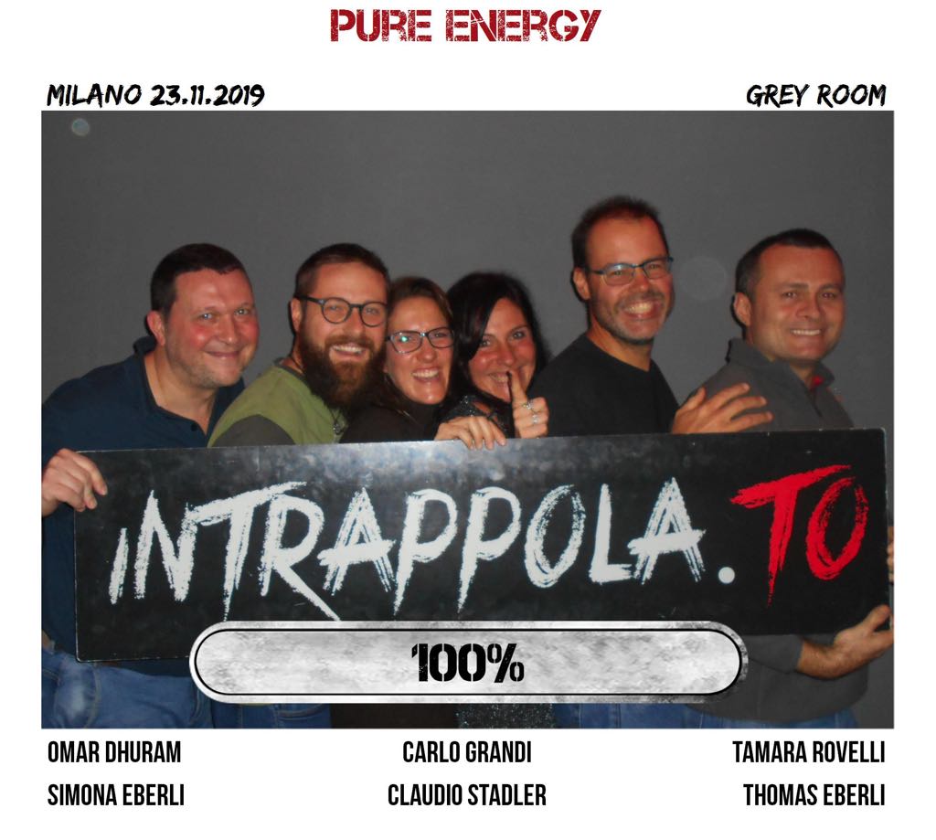 Il gruppo pure energy è fuggito dalla nostra escape room Grey Room