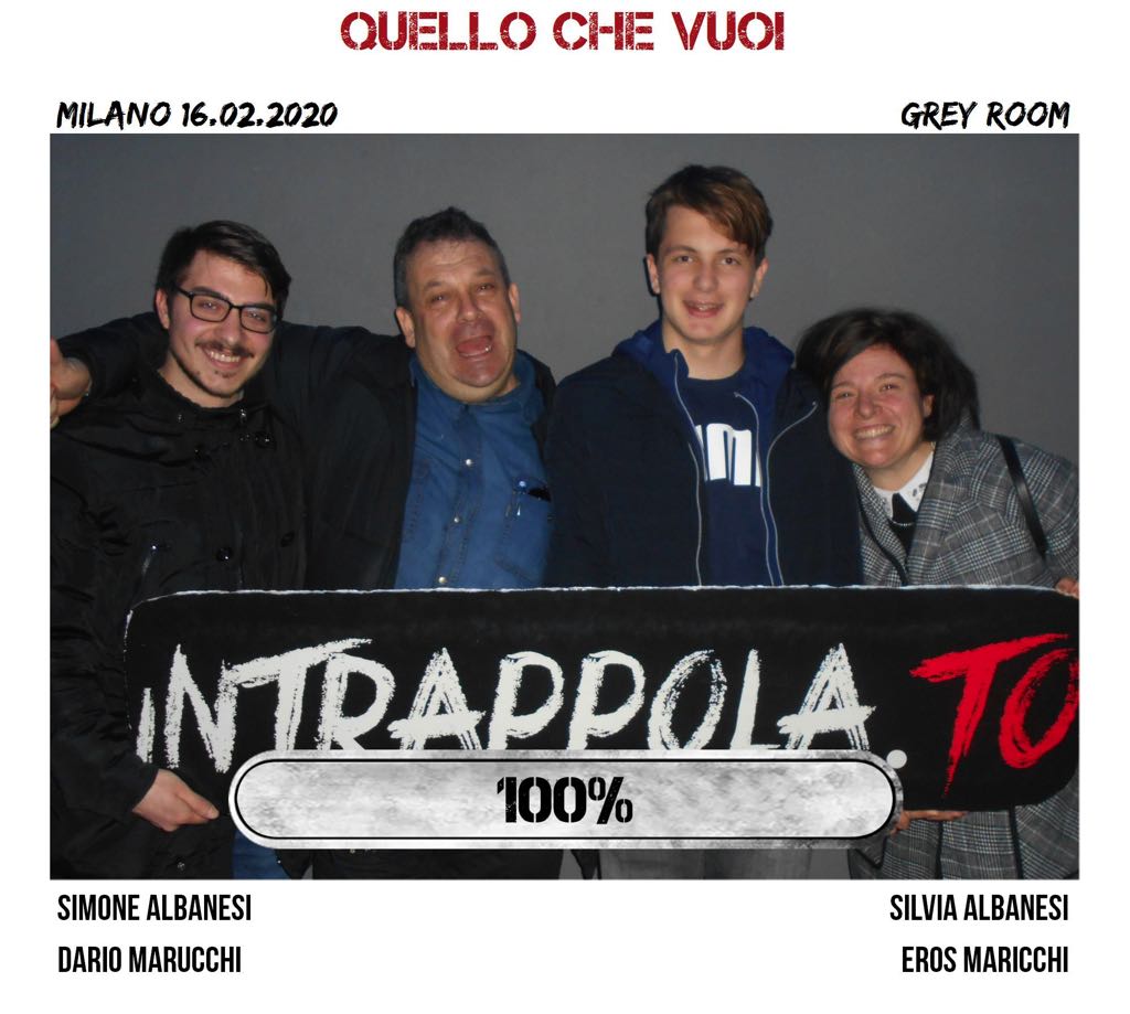 Il gruppo quello che vuoi è fuggito dalla nostra escape room Grey Room