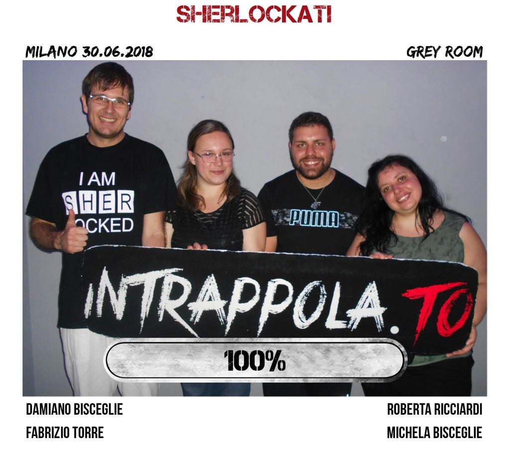 Il gruppo sherlockati è fuggito dalla nostra escape room Grey Room