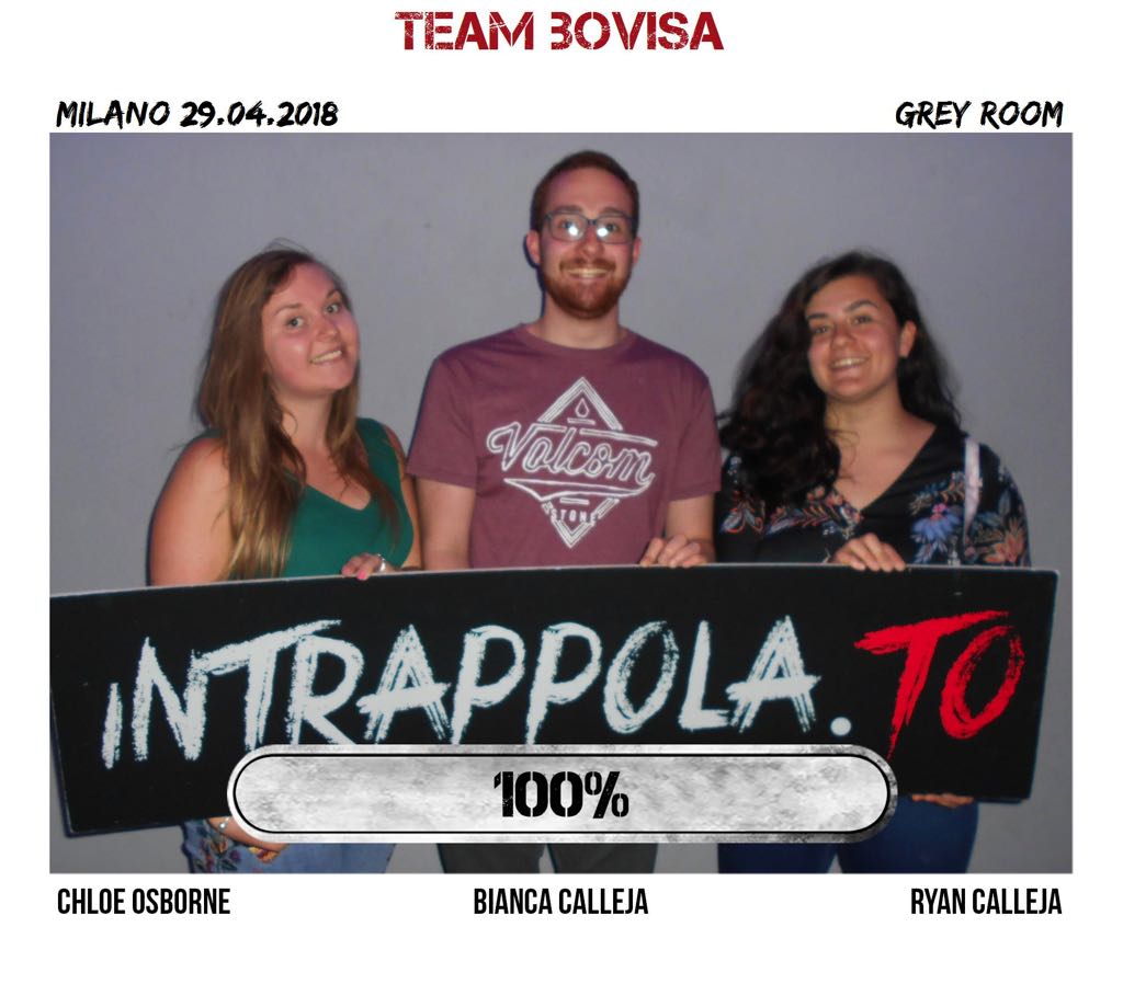 Il gruppo team bovisa è fuggito dalla nostra escape room Grey Room