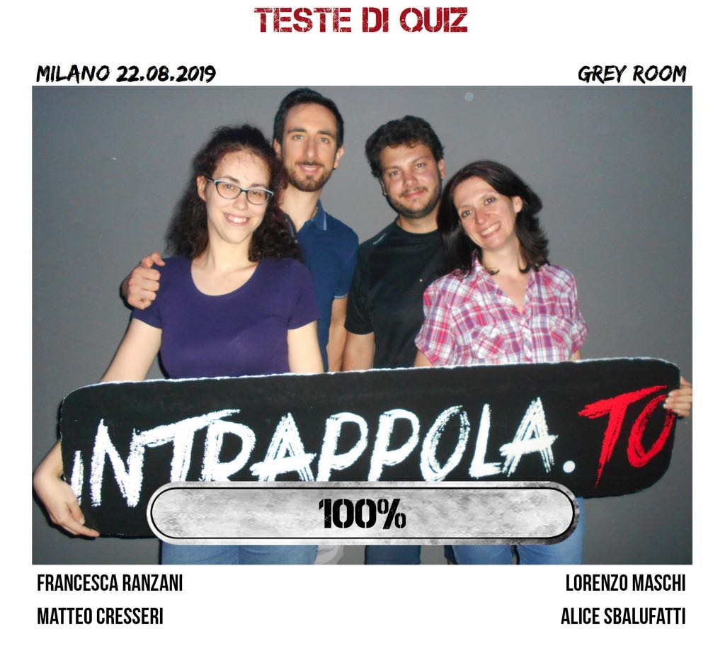 Il gruppo teste di quiz è fuggito dalla nostra escape room Grey Room