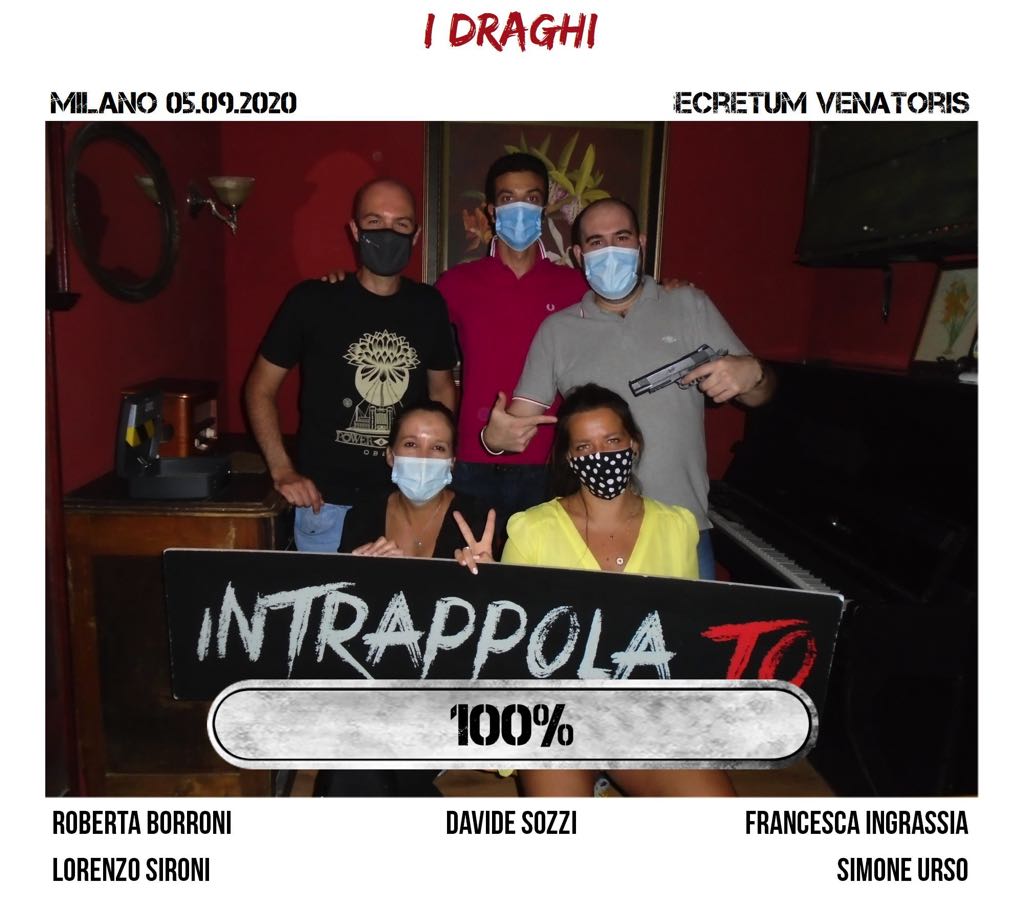 Il gruppo i draghi è fuggito dalla nostra escape room Secretum Venatoris