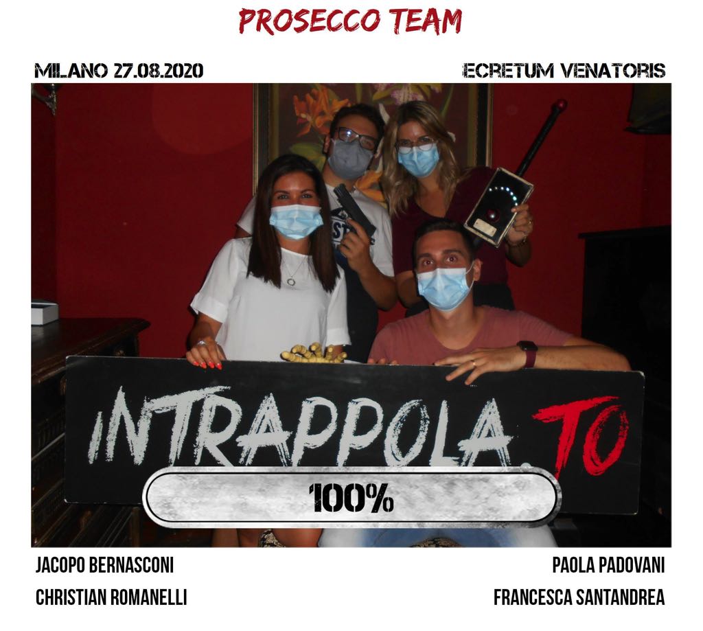 Il gruppo prosecco team è fuggito dalla nostra escape room Secretum Venatoris