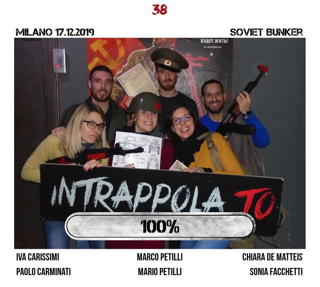 Il gruppo 38 è fuggito dalla nostra escape room Soviet Bunker
