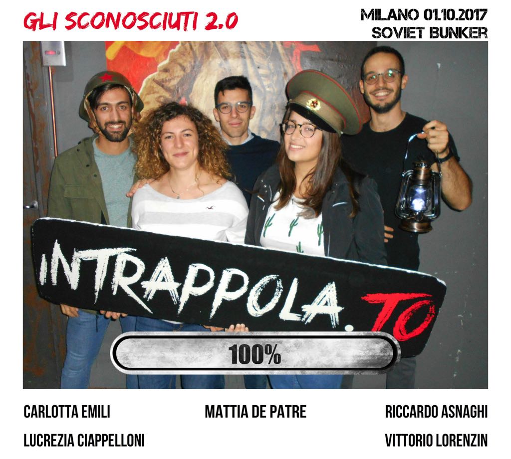 Il gruppo GLI SCONOSCIUTI 2.0 è fuggito dalla nostra escape room Soviet Bunker
