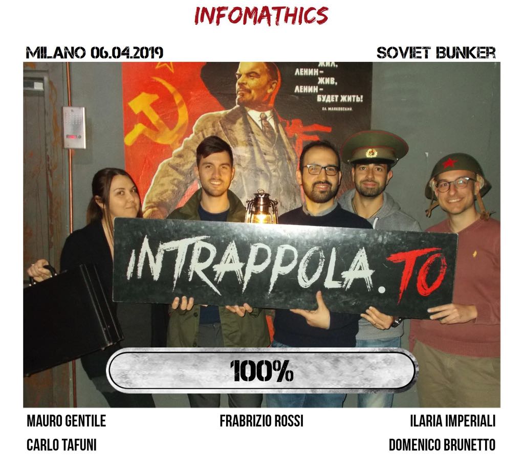 Il gruppo Infomathics è fuggito dalla nostra escape room Soviet Bunker