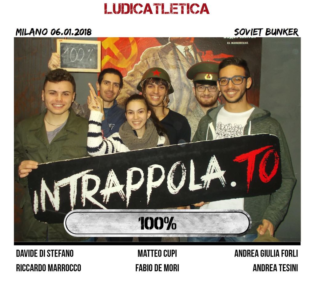 Il gruppo LudicAtletica è fuggito dalla nostra escape room Soviet Bunker