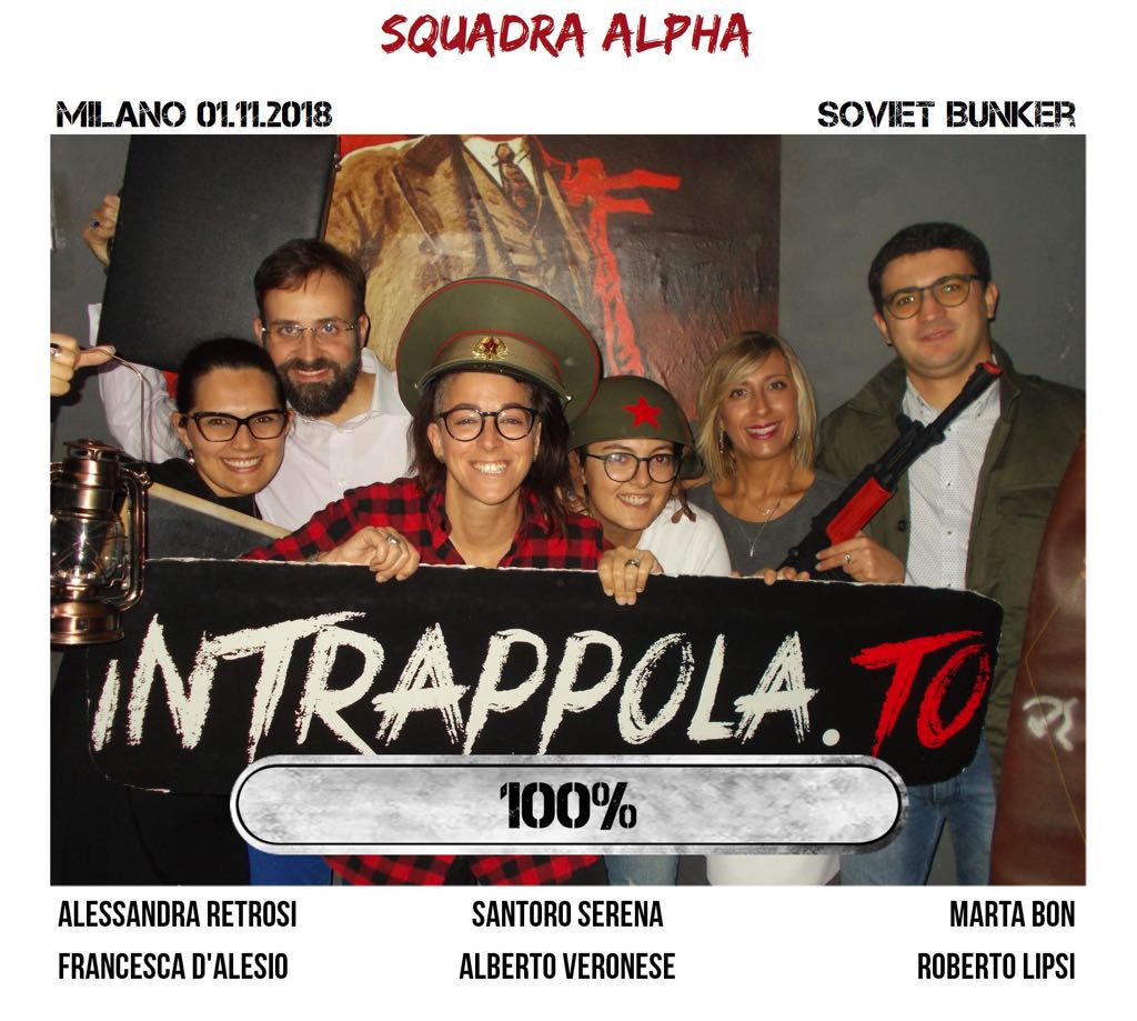 Il gruppo Squadra ALpha è fuggito dalla nostra escape room Soviet Bunker