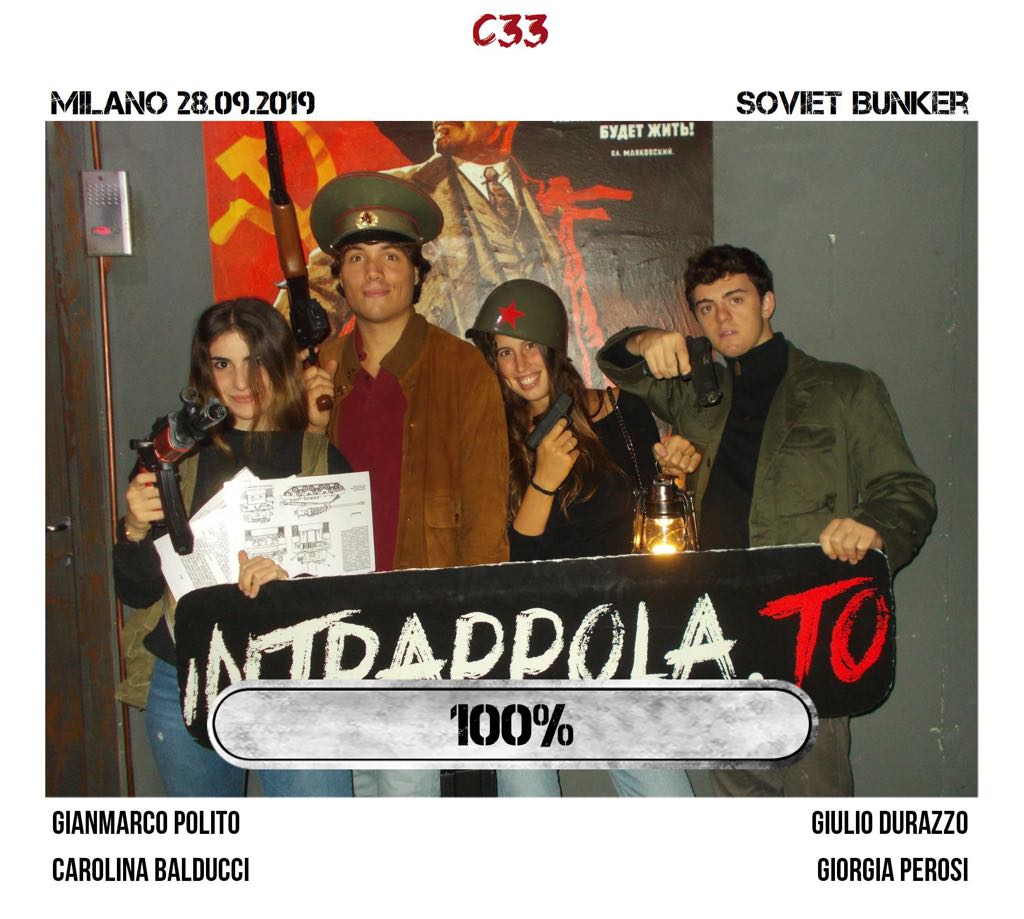 Il gruppo c33 è fuggito dalla nostra escape room Soviet Bunker