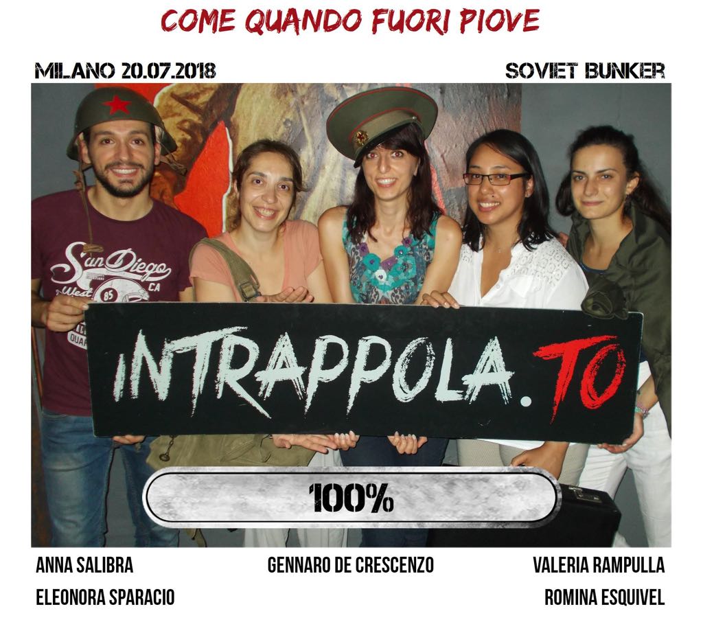 Il gruppo come quando fuori piove è fuggito dalla nostra escape room Soviet Bunker