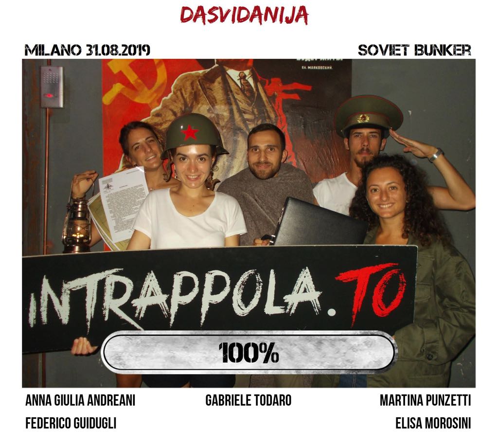Il gruppo dasvidanija  è fuggito dalla nostra escape room Soviet Bunker