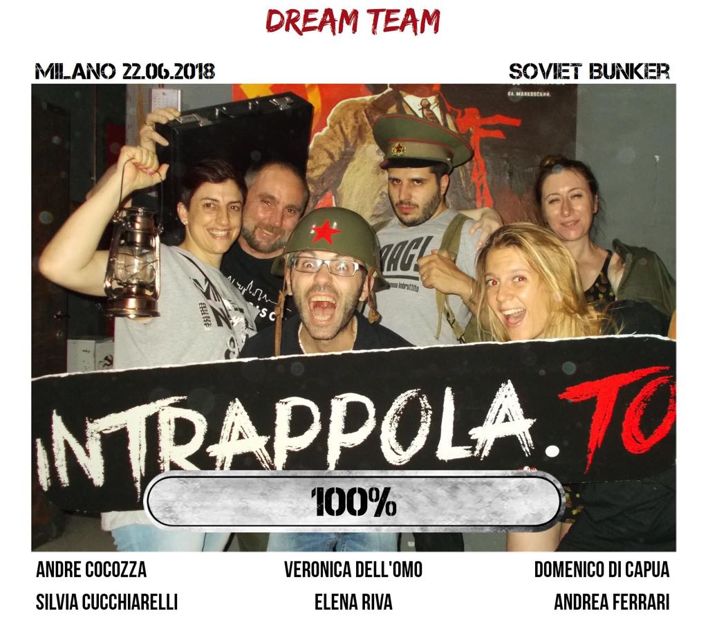 Il gruppo dream team è fuggito dalla nostra escape room Soviet Bunker