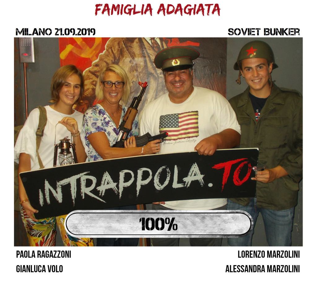 Il gruppo famiglia adagiata è fuggito dalla nostra escape room Soviet Bunker