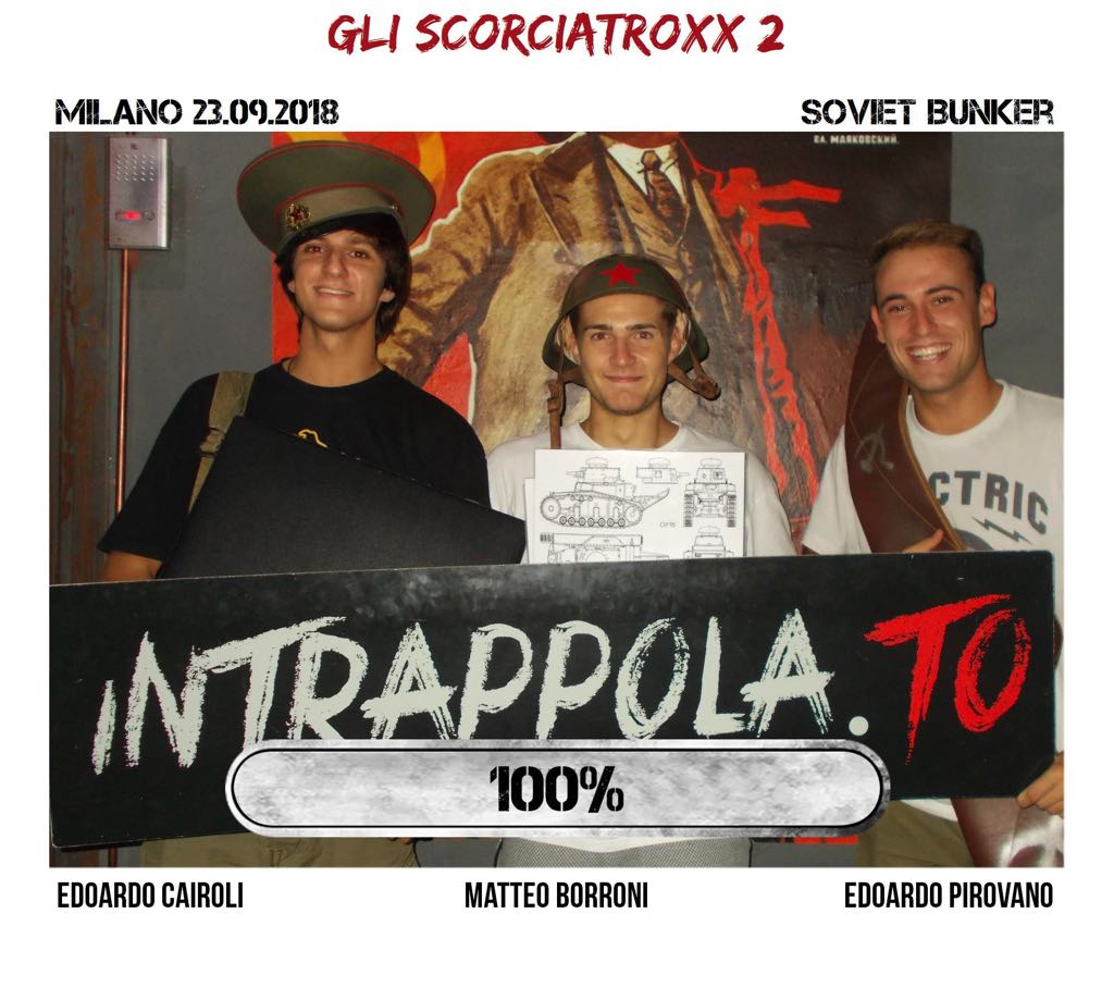 Il gruppo gli scorciatroxx 2 è fuggito dalla nostra escape room Soviet Bunker
