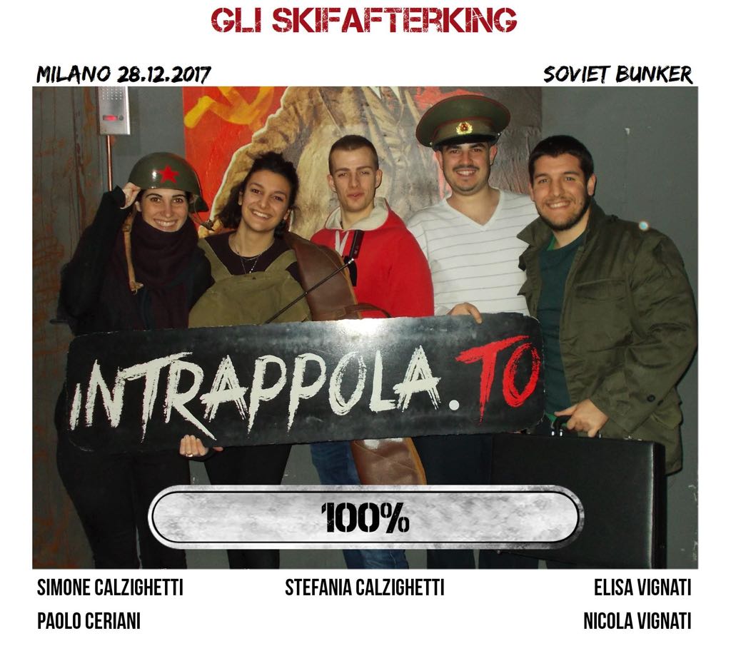 Il gruppo gli skifafterking è fuggito dalla nostra escape room Soviet Bunker
