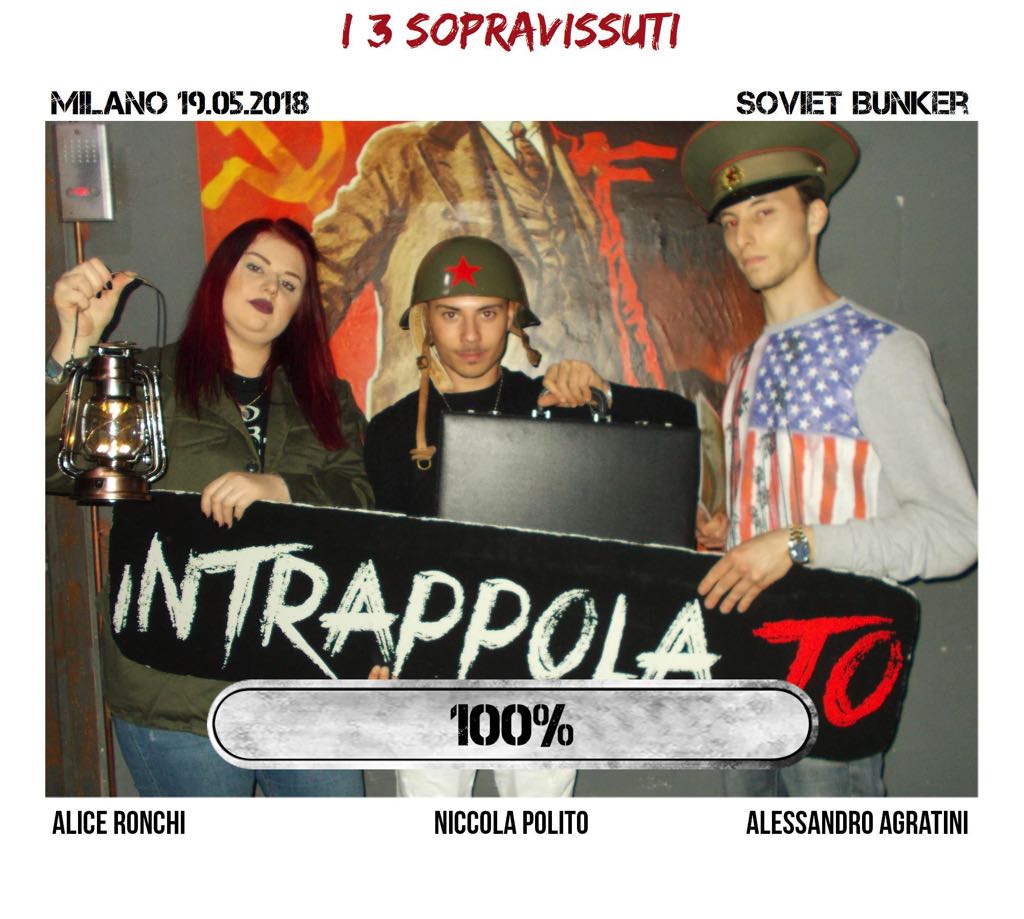Il gruppo i 3 sopravissuti è fuggito dalla nostra escape room Soviet Bunker