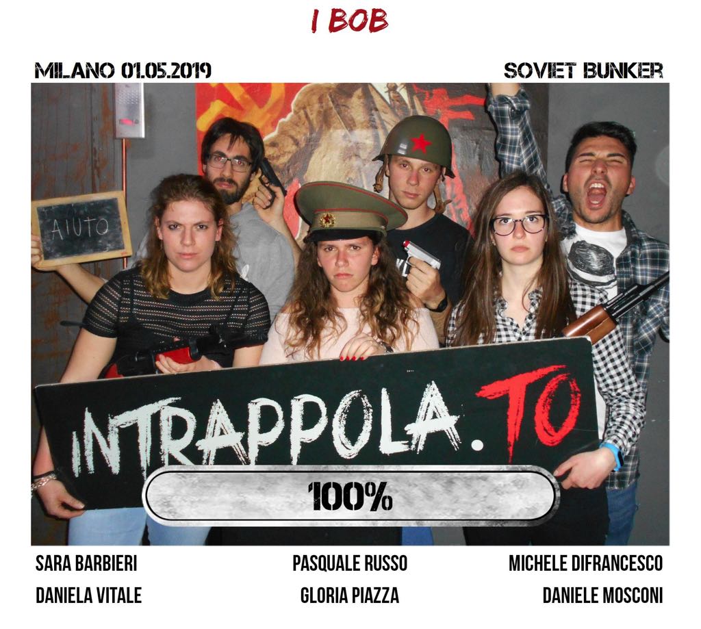 Il gruppo i bob è fuggito dalla nostra escape room Soviet Bunker