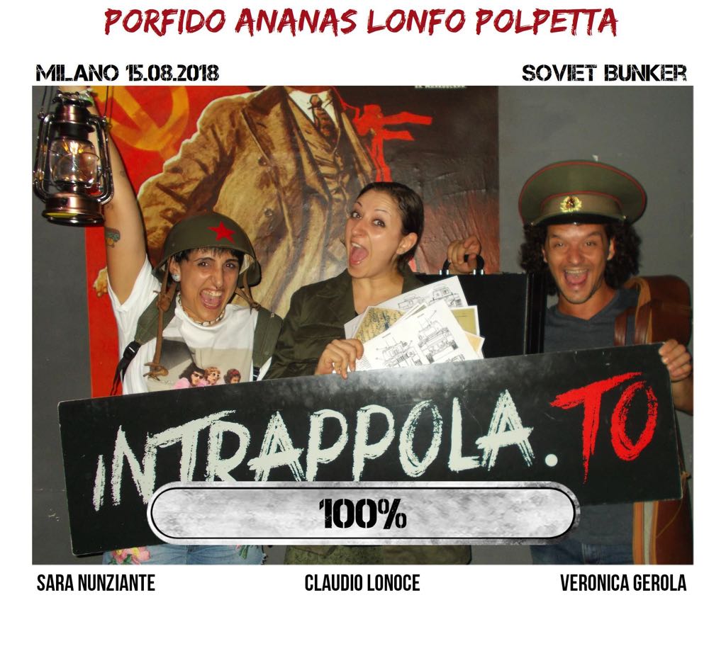 Il gruppo porfido ananas lonfo polpetta è fuggito dalla nostra escape room Soviet Bunker