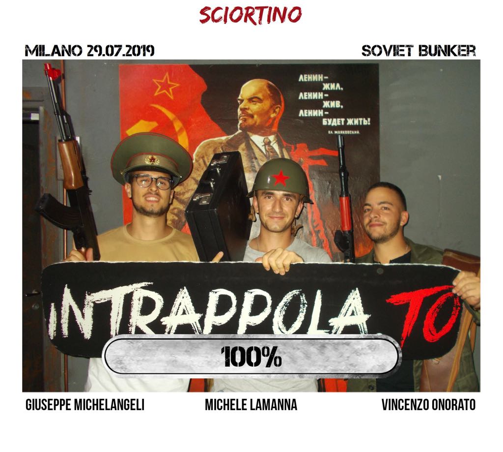 Il gruppo sciortino è fuggito dalla nostra escape room Soviet Bunker