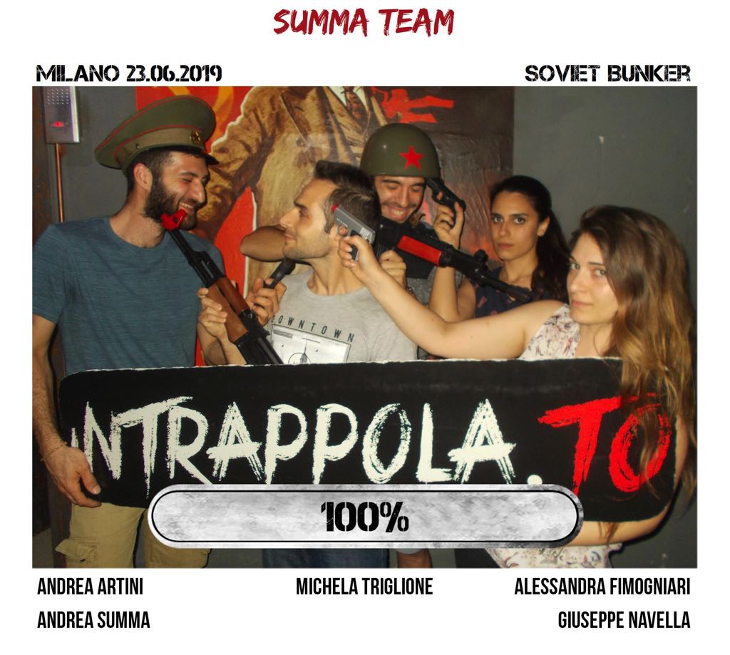Il gruppo summa team è fuggito dalla nostra escape room Soviet Bunker
