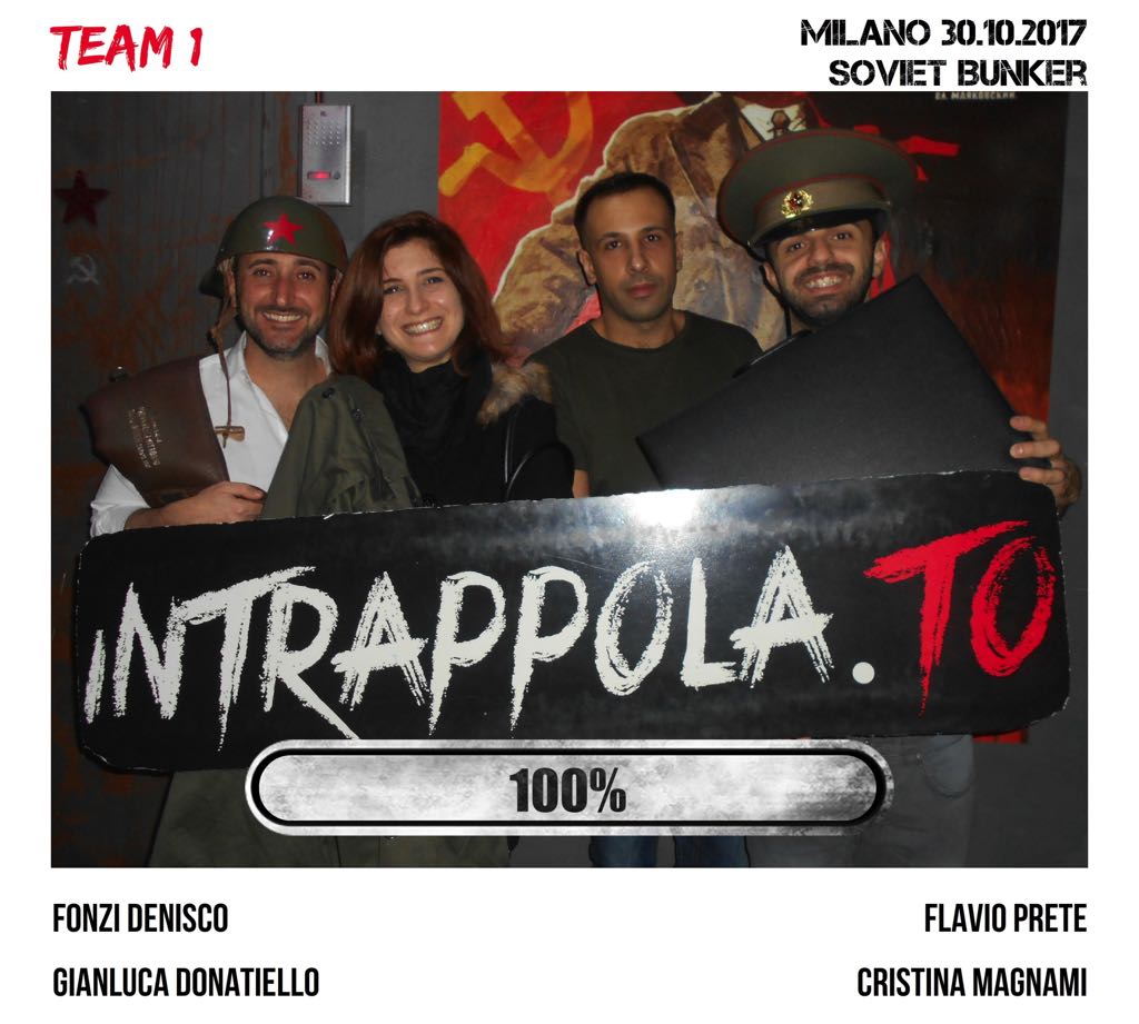 Il gruppo team 1 è fuggito dalla nostra escape room Soviet Bunker