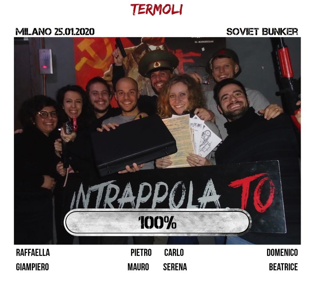 Il gruppo termoli è fuggito dalla nostra escape room Soviet Bunker