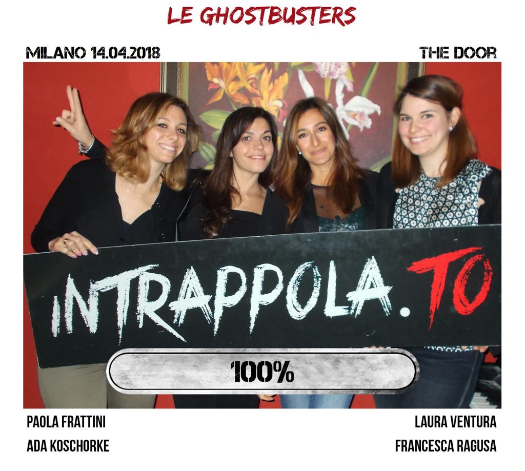 Il gruppo Le ghostbusters è fuggito dalla nostra escape room Secretum Venatoris