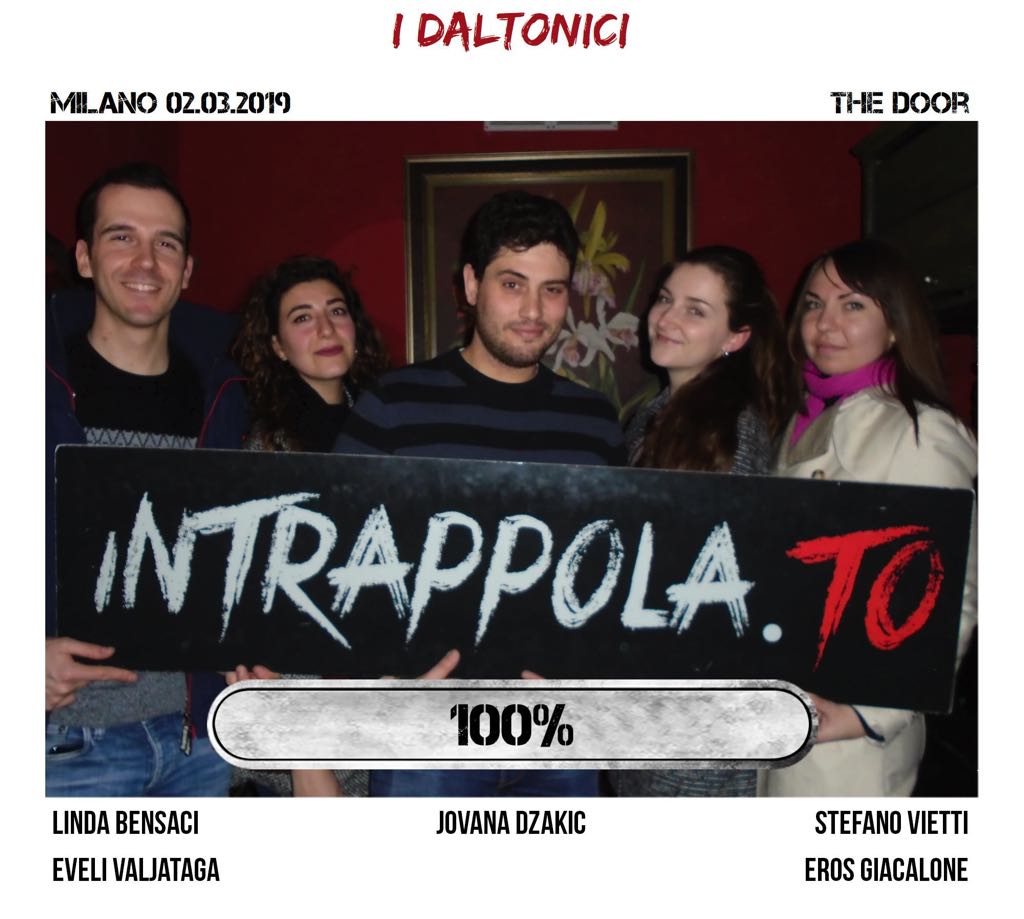 Il gruppo i daltonici è fuggito dalla nostra escape room Secretum Venatoris