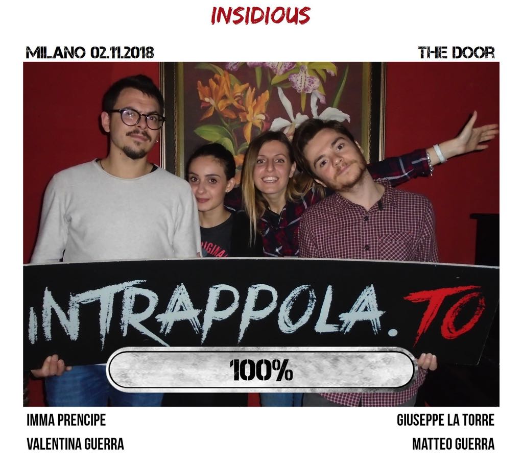 Il gruppo insidious è fuggito dalla nostra escape room Secretum Venatoris