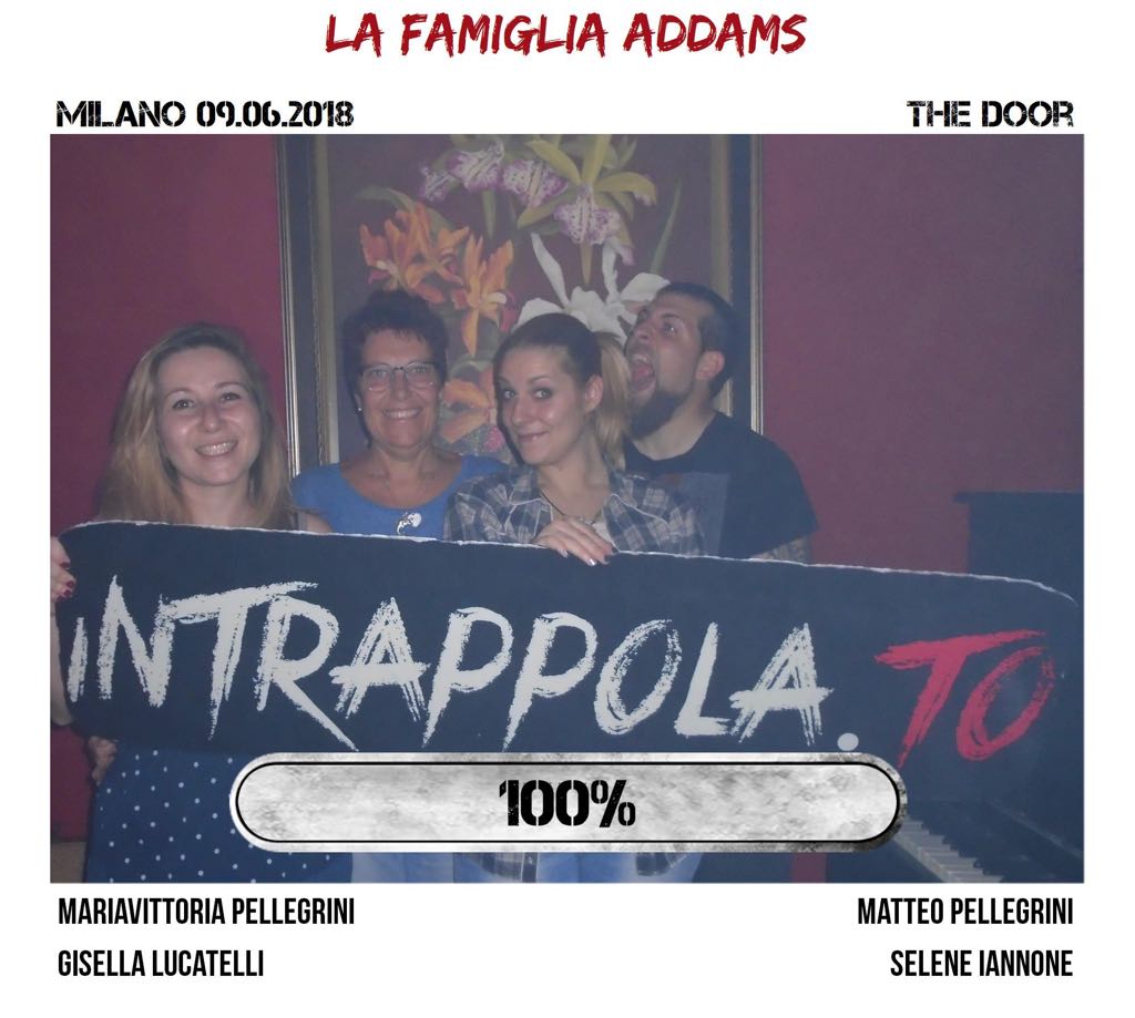 Il gruppo la famiglia addams è fuggito dalla nostra escape room Secretum Venatoris