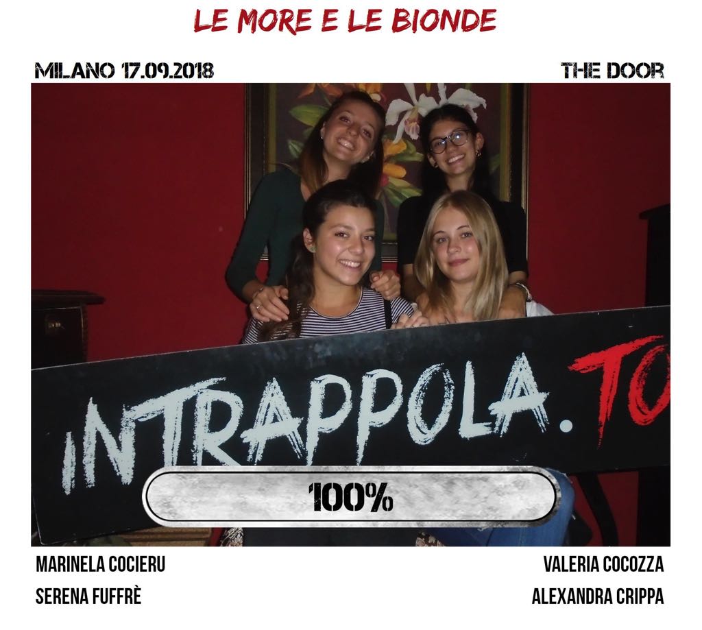 Il gruppo le more e le bionde  è fuggito dalla nostra escape room Secretum Venatoris
