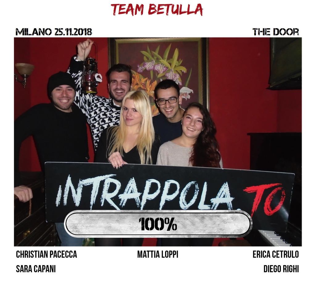 Il gruppo team betulla è fuggito dalla nostra escape room Secretum Venatoris