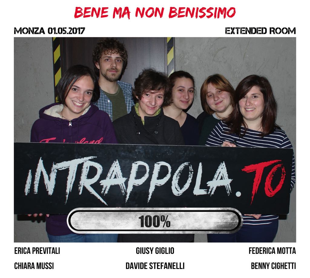 Il gruppo Bene ma non benissimo è fuggito dalla nostra escape room Extended Room
